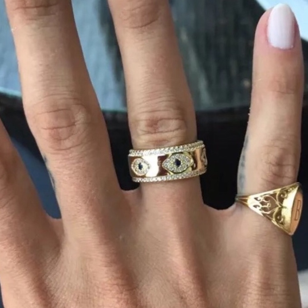 18k Evil Eye Ring - Picture 8 of 16